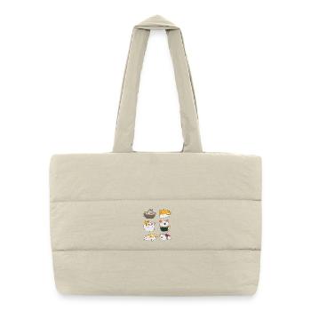 Sushi Cat Japanese Anime Kawaii Neko - Puffer Shopping Bag - natural - Front
