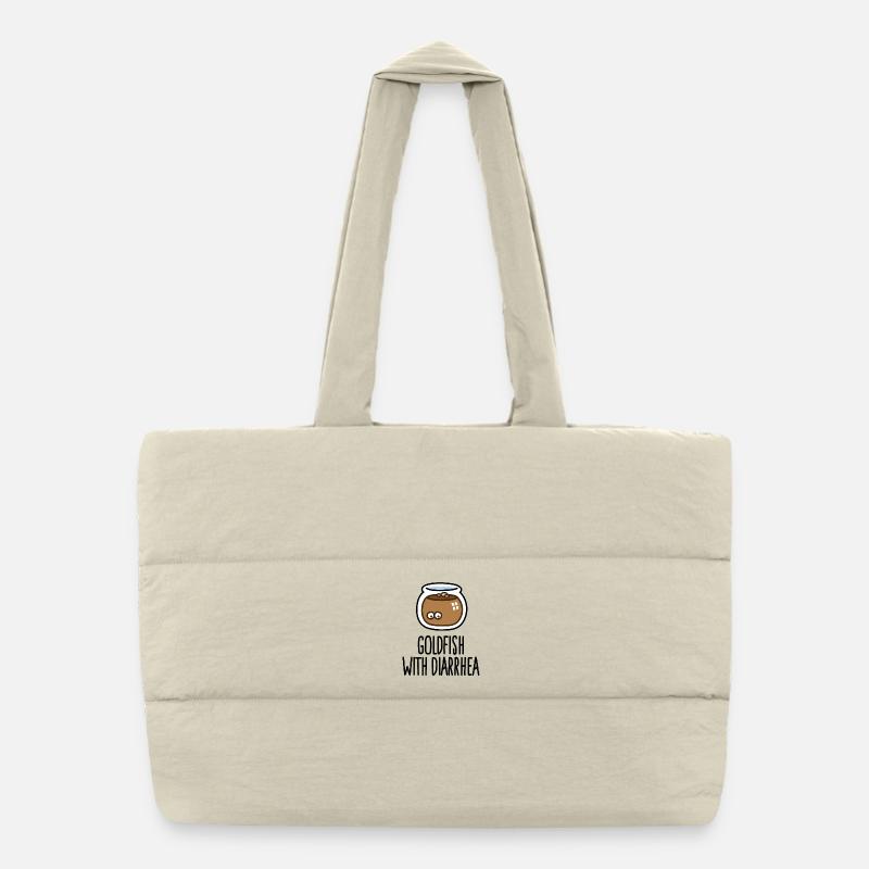 Drôle de poisson rouge Poisson rouge avec diarrhée diarrhée Sac shopping matelassé