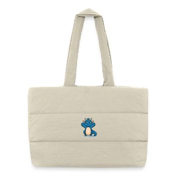 Cute baby dragon wants to be held in her arms - Puffer Shopping Bag - natural - Front