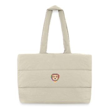 LGBT Animal Lion Rainbow Heart - Puffer Shopping Bag - natural - Front