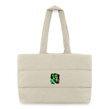 Junge 10 Jahre alt - 10. Geburtstag Geschenk - Puffer-Einkaufstasche - Naturweiß - Vorne