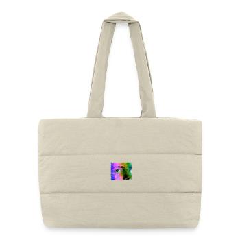 Art Oilpainting Colorful Eye - Puffer Shopping Bag - natural - Front