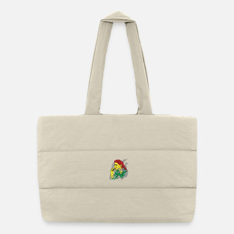 Vapor Portrait in Pop Art Style Puffer Shopping Bag