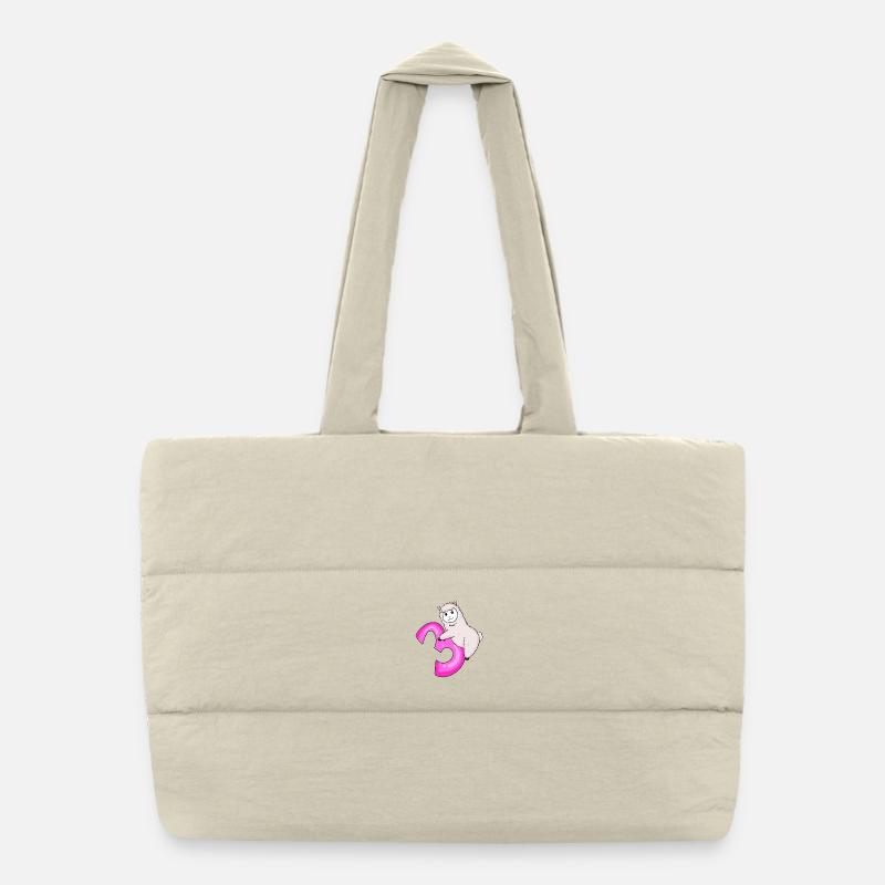 3 years old - 3rd birthday with animal motif - sheep Puffer Shopping Bag