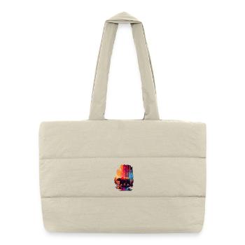 Ours dans les bois coloré - Sac shopping matelassé - blanc naturel - Devant