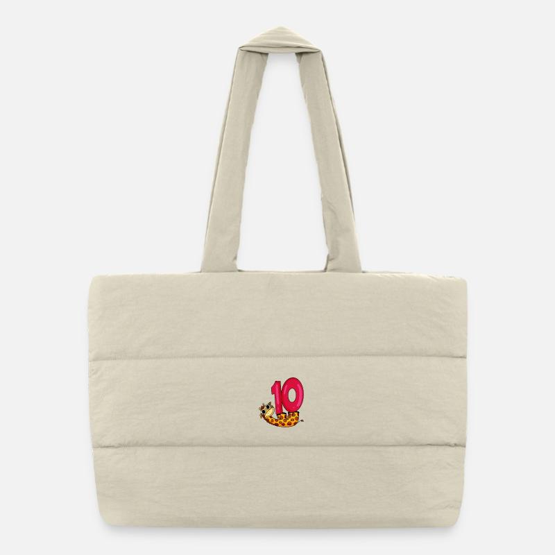 10e anniversaire motif girafe - dix ans Sac shopping matelassé