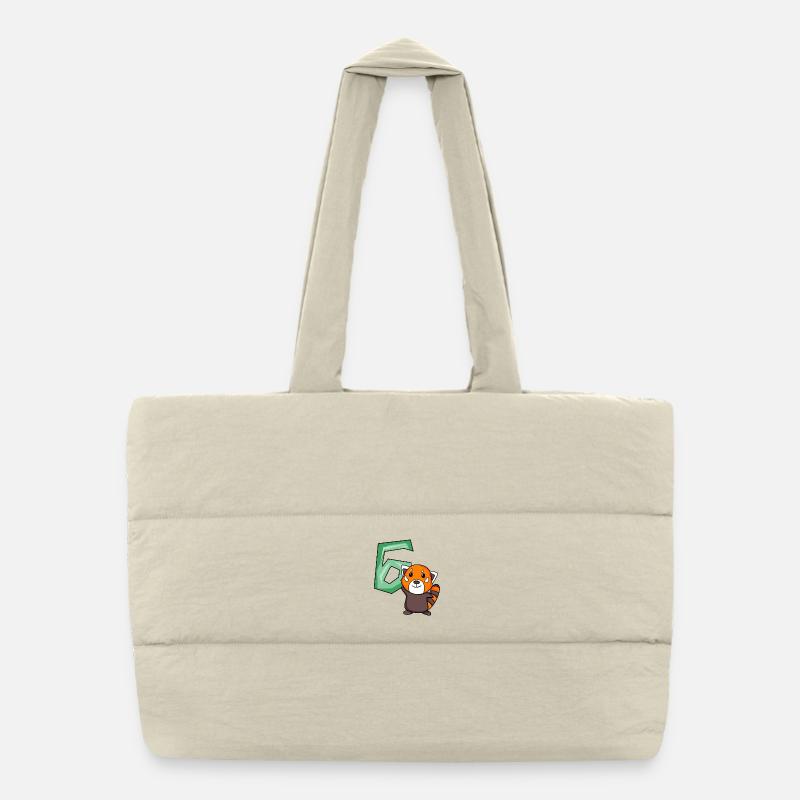 6th Birthday Motif Red Panda - six years old Puffer Shopping Bag