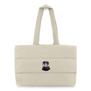 Policier panda - Sac shopping matelassé - blanc naturel - Devant