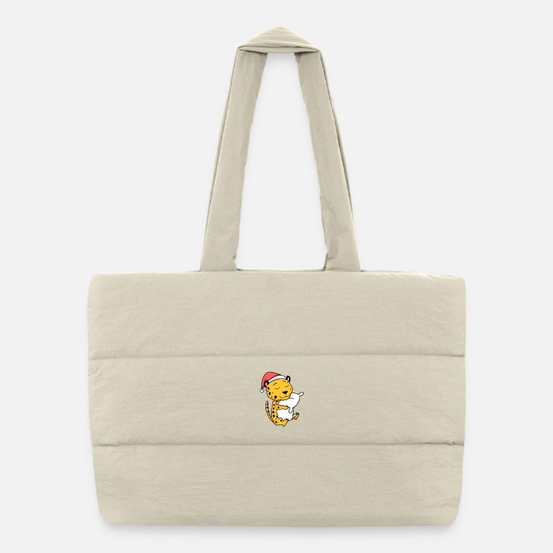 Guépard Mignon Fatigué Noël Sac shopping matelassé