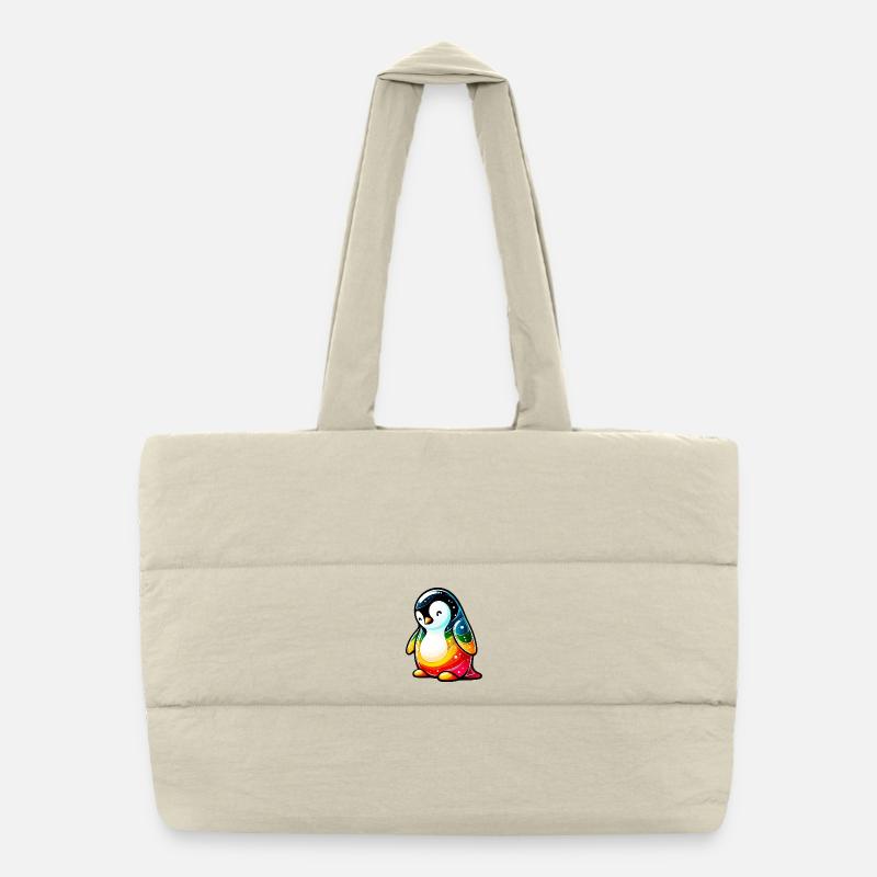 Pinguin - Puffer-Einkaufstasche - Naturweiß