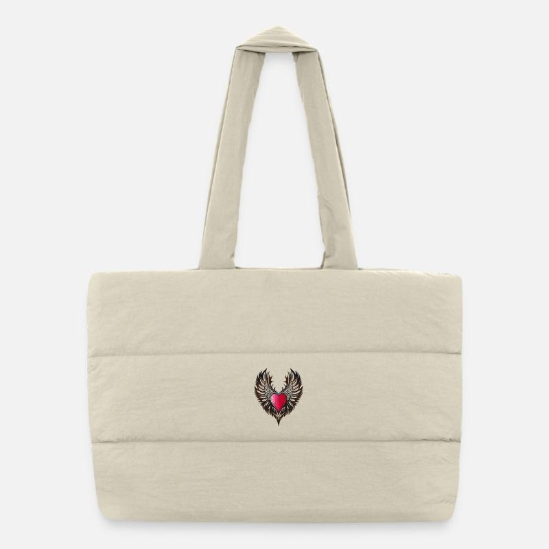 Ailes de coeur Cœur ailé Sac shopping matelassé