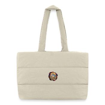Requin amical avec pizza à thème mexicain - Sac shopping matelassé - blanc naturel - Devant
