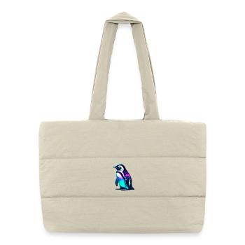 Aurora Borealis Penguin - Puffer Shopping Bag - natural - Front