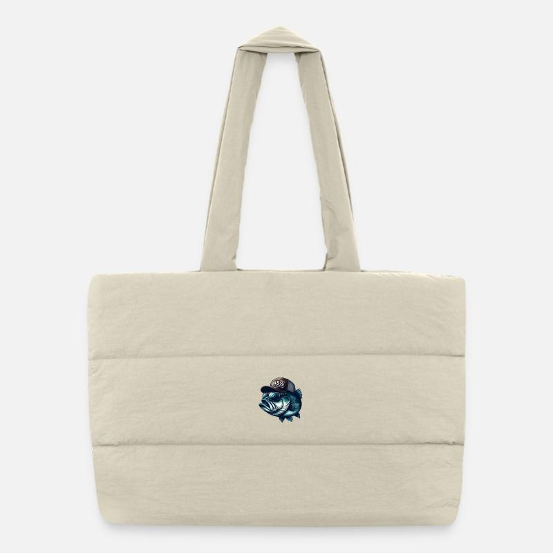 Gestreifter Barschjäger Puffer-Einkaufstasche