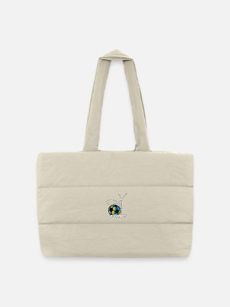 Fußball , Deutschland, Sport - Gesteppte Shopping Bag - Naturweiß
