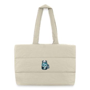 Nature mountain landscape with diamond in mason jar - Puffer Shopping Bag - natural - Front