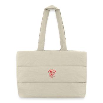Lustiges lecker Bierchen Döner Retro Design - Puffer-Einkaufstasche - Naturweiß - Vorne