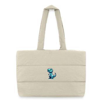 T-Rex süß Baby Dino Babydino Geschenk - Puffer-Einkaufstasche - Naturweiß - Vorne