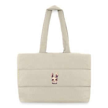 Poupée Lapin Goth Gothique E-Girl Grunge Cadeau - Sac shopping matelassé - blanc naturel - Devant