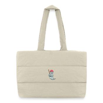 Batte de baseball Dolphin - Sac shopping matelassé - blanc naturel - Devant