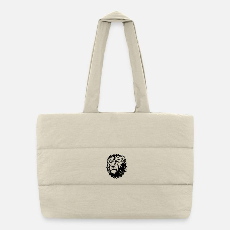 Chat Loewe - Sac shopping matelassé - blanc naturel