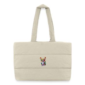 Corgi Welsh Corgi Cardigan Chien Mignon Welsh Corgi - Sac shopping matelassé - blanc naturel - Devant