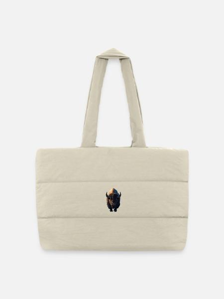 Bison Wisent Wildrind Buffalo Amerikanischer Bison - Gesteppte Shopping Bag - Naturweiß