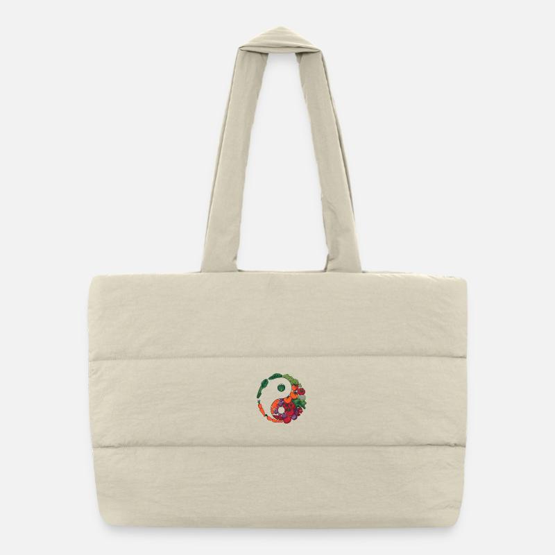 Yin Yang Légumes Équilibre Art Sac shopping matelassé