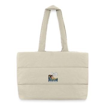 Lustiges Design im Comic Style, Humor IQ Mann Frau - Gesteppte Shopping Bag - Naturweiß - Vorne