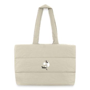 Garçon dansant avec lune et étoiles Design - Sac shopping matelassé - blanc naturel - Devant