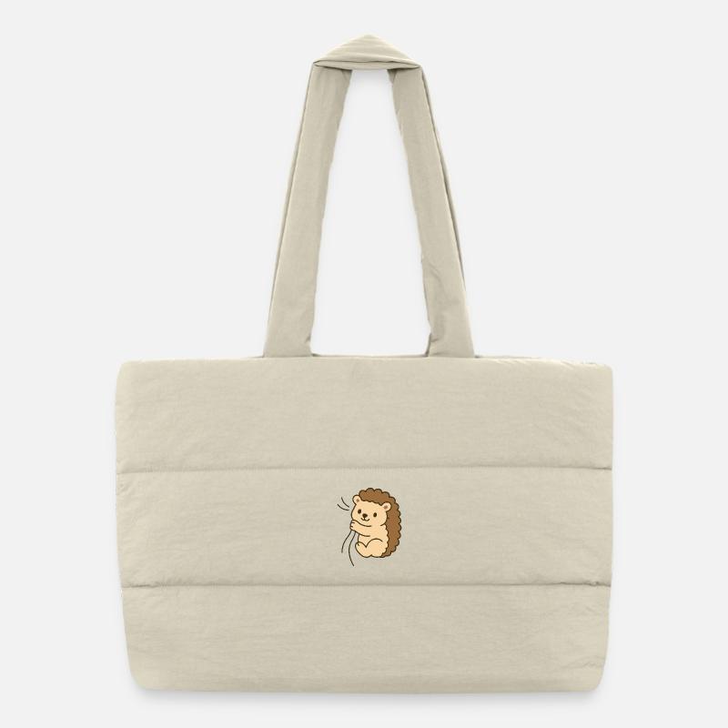 Bébé hérisson câlin - Sac shopping matelassé - blanc naturel