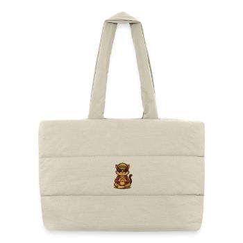 Reggae Love Cat - Puffer Shopping Bag - natural - Front