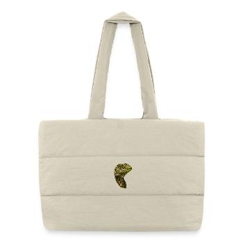 Lézard varan, reptile, dragon de Komodo, varan bagué, lézard - Sac shopping matelassé - blanc naturel - Devant