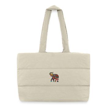 Elephant Proboscis Africa Safari Wilderness Elephant - Puffer Shopping Bag - natural - Front