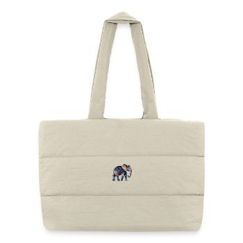 Elephant Proboscis Africa Safari Wilderness Elephant - Puffer Shopping Bag - natural - Front
