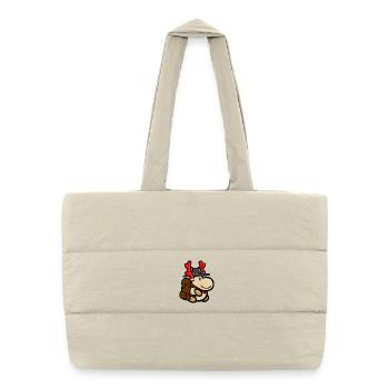 Renne Elmondo avec sac à dos en tant que routard - Sac shopping matelassé - blanc naturel - Devant
