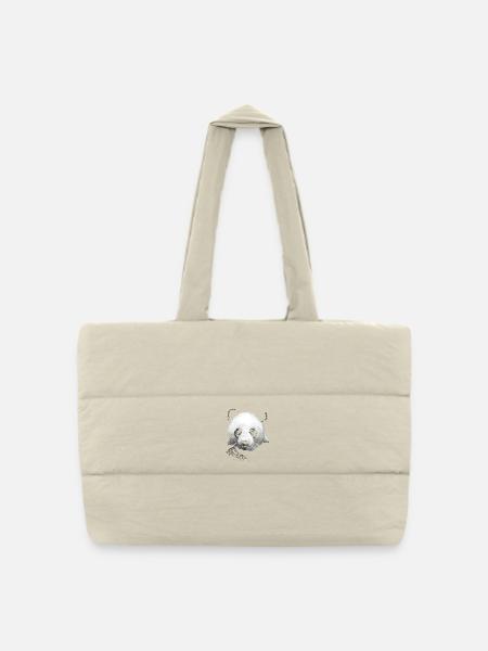 Panda - Sac shopping matelassé - blanc naturel