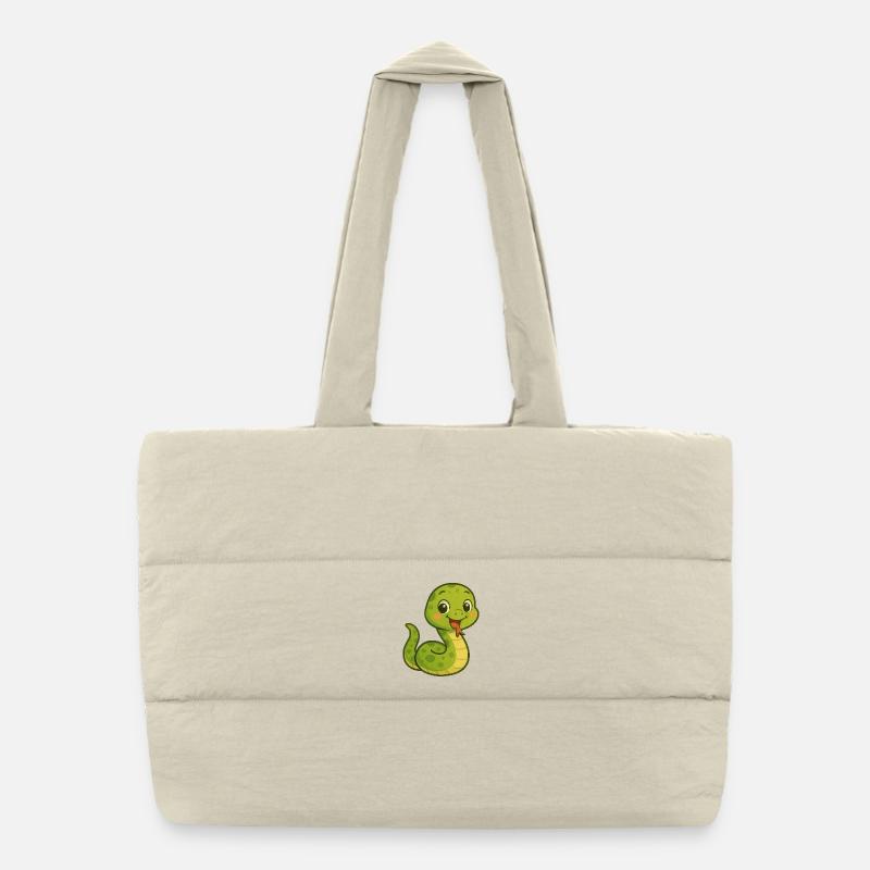 Snake with a friendly face Puffer Shopping Bag