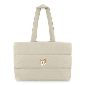 Shiba Inu dog portrait in digital illustration - Puffer Shopping Bag - natural - Front