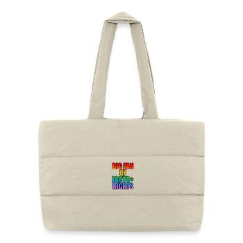 Grand fan des droits LGBTQ+ Rainbow - Sac shopping matelassé - blanc naturel - Devant
