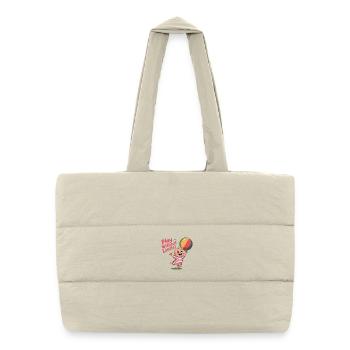 Playful Baby with Beach Ball Design - Puffer Shopping Bag - natural - Front