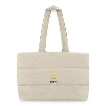 Calm Nature Inspired Typography Design - Puffer Shopping Bag - natural - Front