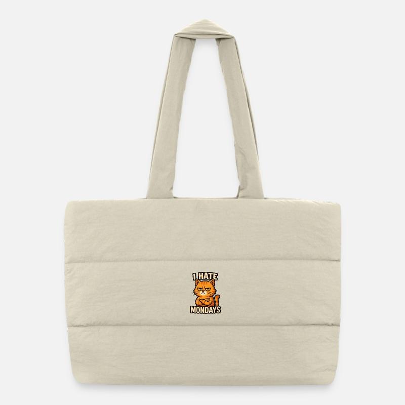 Chat rancunier : design anti-lundi Sac shopping matelassé