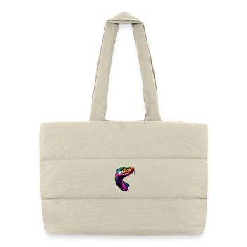 serpent, python, cobra, serpent à sonnettes, serpents - Sac shopping matelassé - blanc naturel - Devant