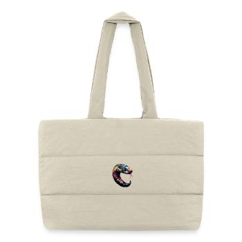 serpent, python, cobra, serpent à sonnettes, serpents - Sac shopping matelassé - blanc naturel - Devant