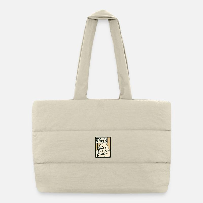Gorilla against 9 to 5 office and work Puffer Shopping Bag
