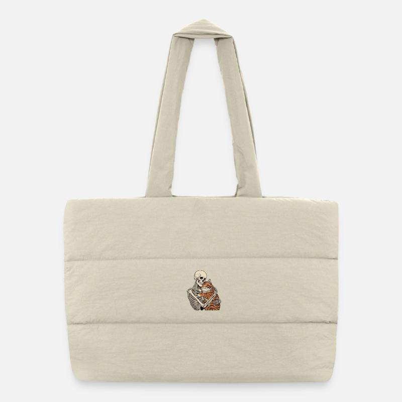 Chat squelette câlin — Chat effrayant Câlin squelette Sac shopping matelassé