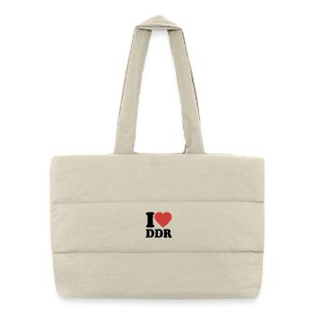 I Love DDR - Heart - Ostalgie - Ossi - Puffer Shopping Bag - natural - Front