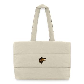 Detailed Zander Fish Illustrative - Puffer Shopping Bag - natural - Front