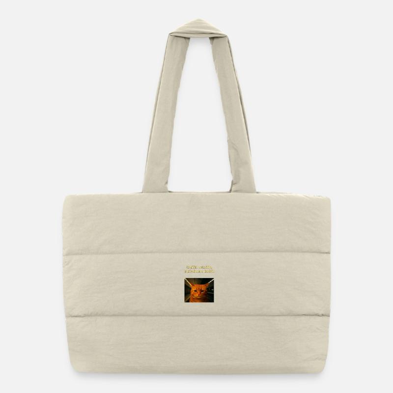 Cat made Selfie into Subway Funny Meme Idea Puffer Shopping Bag